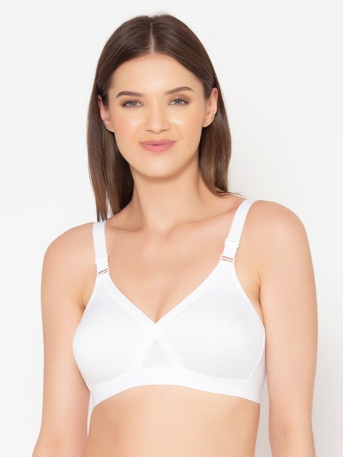 

GROVERSONS Paris Beauty White Solid Double Layered Bra with Antibacterial Features