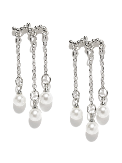 

OOMPH Silver-Toned Drop Earrings