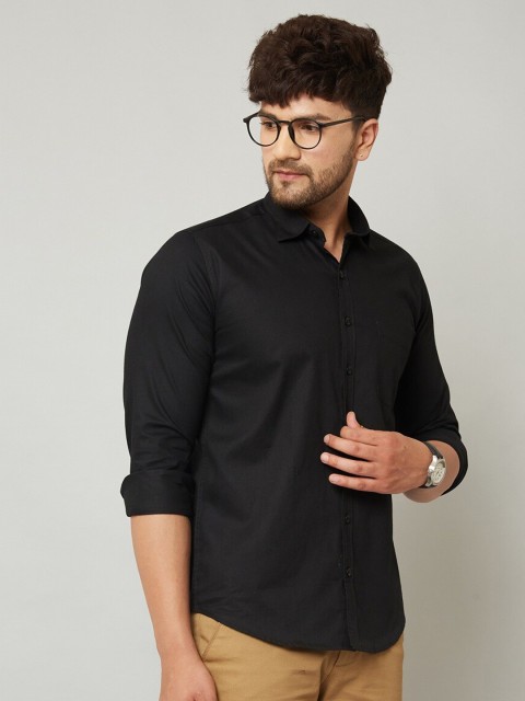 

MR KAMEEJ Men Black Classic Slim Fit Casual Shirt