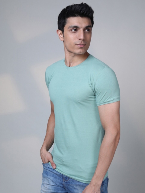 

Tinted Men Green Slim Fit T-shirt