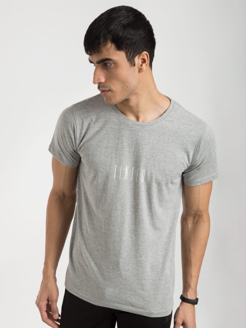 

Tinted Men Grey Melange V-Neck T-shirt