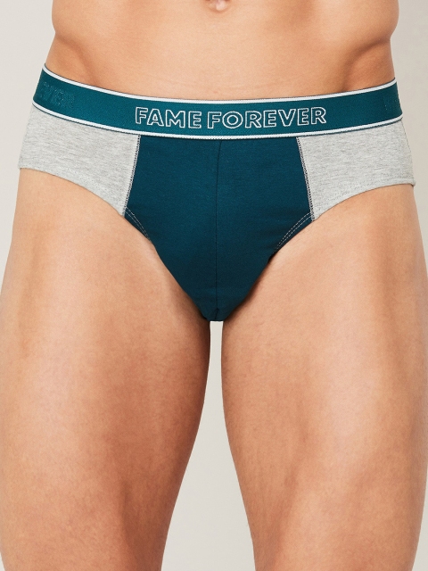 

Fame Forever by Lifestyle Men Grey & Teal Green Cotton Basic Briefs