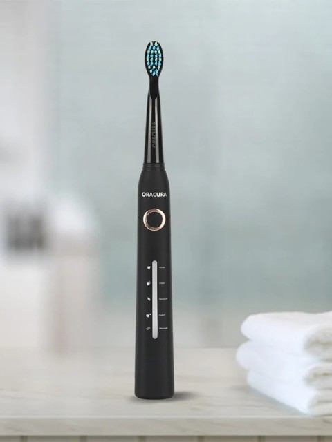 

ORACURA SB200 Rechargeable Sonic Electric Toothbrush with 3 Brush Heads - Black