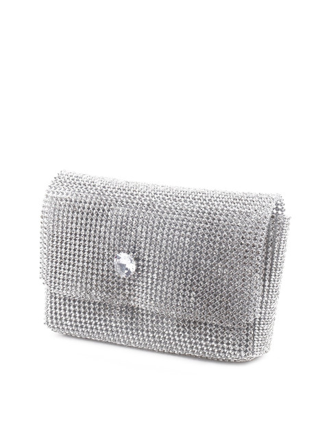 

ODETTE Silver-Toned Embellished Waist Pouch