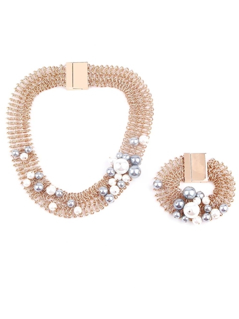 

ODETTE Gold-Toned Beaded Jewellery Set