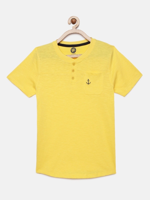 

YK Boys Yellow Henley Neck T-shirt