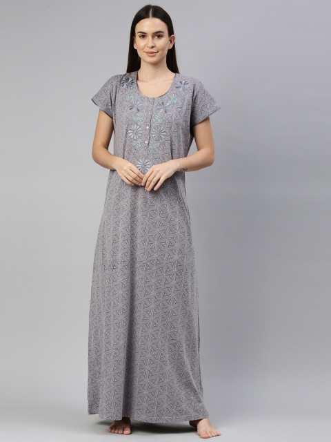 

GOLDSTROMS Grey Printed Maxi Nightdress