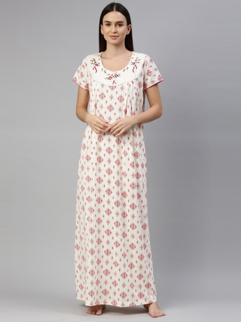

GOLDSTROMS Off White Printed Maxi Nightdress