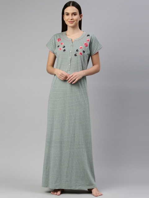 

GOLDSTROMS Green Printed Maxi Nightdress