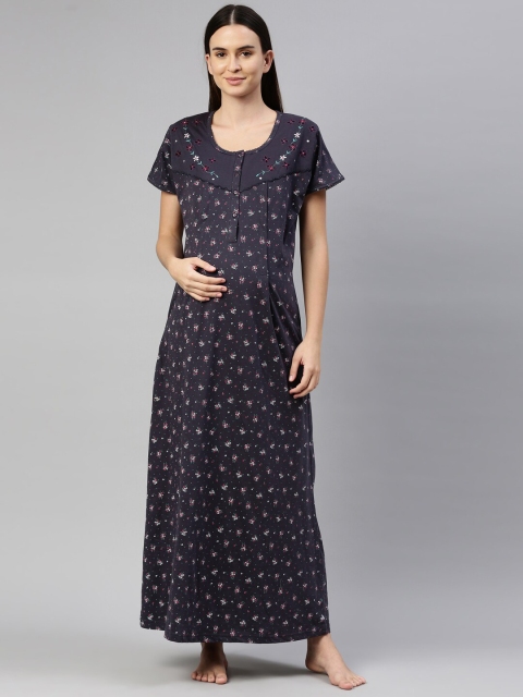 

GOLDSTROMS Grey Printed Maternity Maxi Nightdress