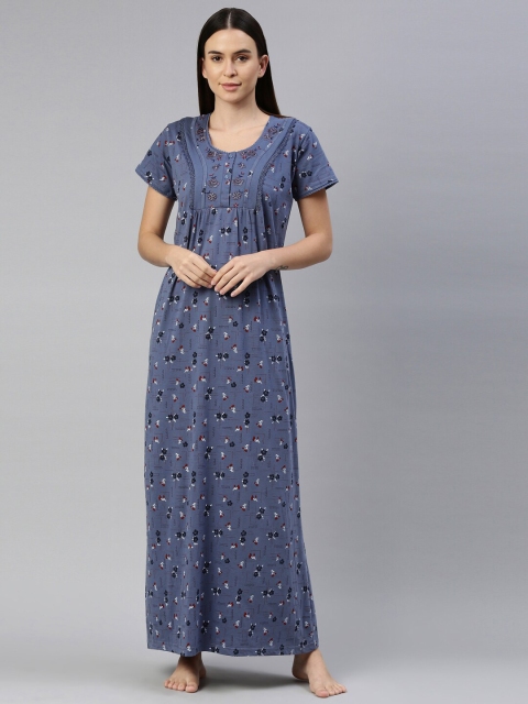 

GOLDSTROMS Blue Printed Hosiery Maxi Nightdress