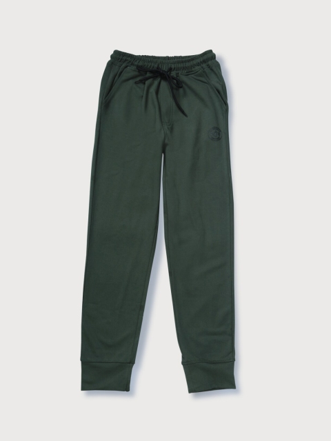 

Gini and Jony Boys Olive-Green Solid Cotton Joggers