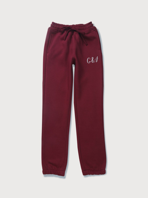 

Gini and Jony Girls Purple Solid Cotton Track Pant