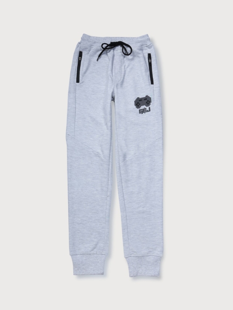 

Gini and Jony Boys Grey Solid Cotton Joggers