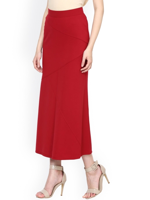 

Lakshita Women Red Solid A-Line Maxi Skirt