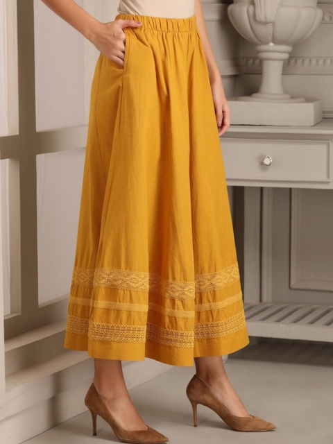 

Lakshita Women Yellow Solid A-Line Maxi Skirt