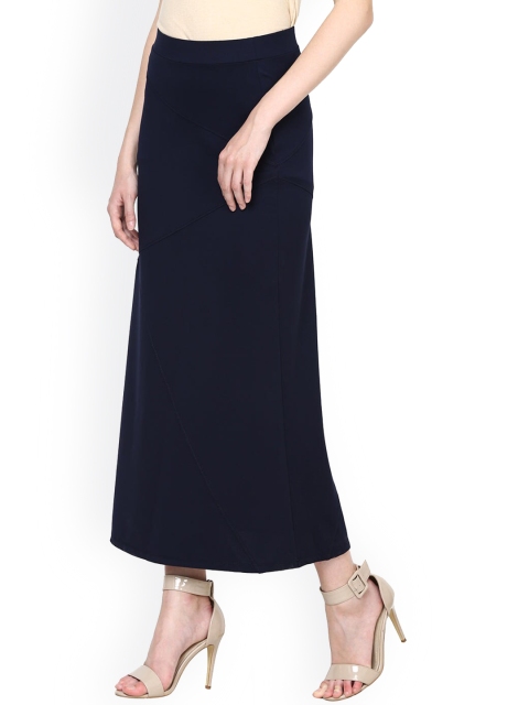 

Lakshita Women Navy Blue Solid Maxi-Length A-Line Skirt