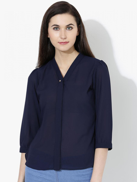 

Lakshita Women Navy Blue Classic Casual Shirt