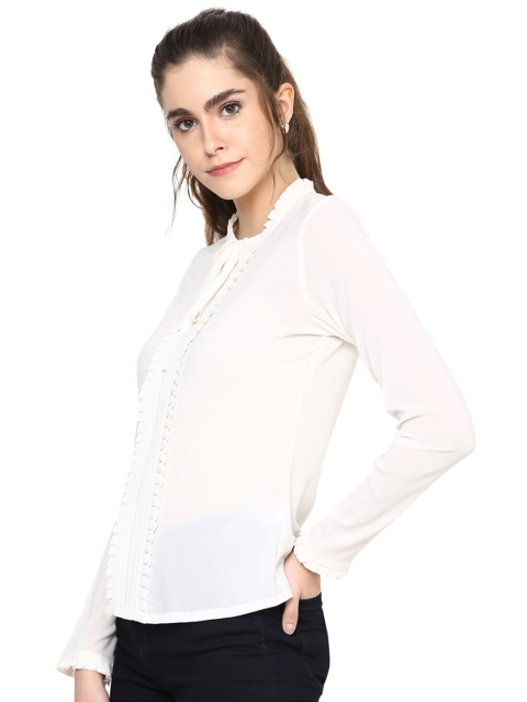 

Lakshita Women Off White Smart Casual Shirt