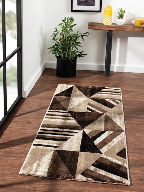 

OBSESSIONS Brown Geometric Floor Runner
