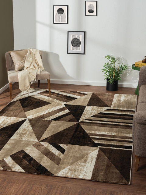 

OBSESSIONS Brown Geometric Rectangular Contemporary Carpets