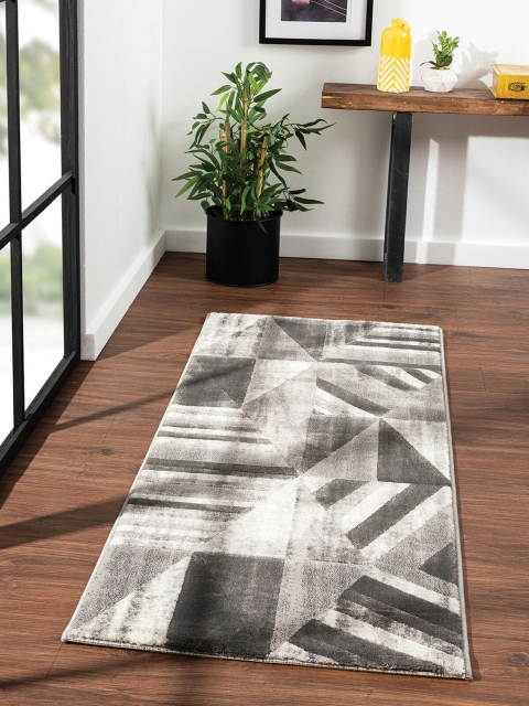 

OBSESSIONS Grey Textured Polypropylene Floor Bedside Runner