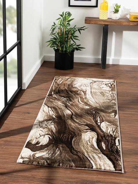 

OBSESSIONS Brown & Beige Abstract Floor Runner