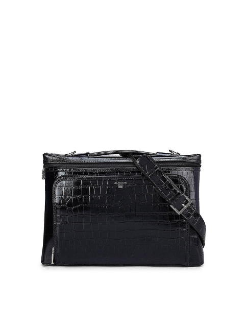 

Da Milano Unisex Black Textured Leather Laptop Sleeve