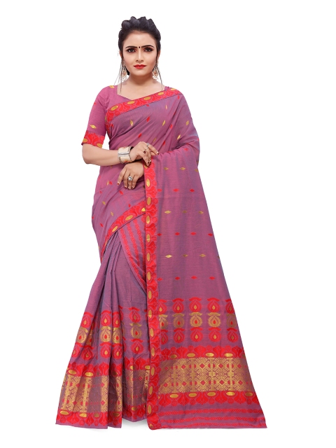

Skirans Purple & Red Woven Design Assamese Mekhla Chador Saree