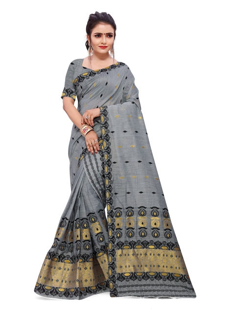 

Skirans Grey Woven Design Assamese Mekhela Chador Saree
