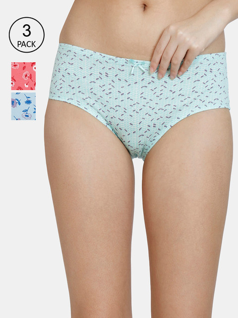 

Zivame Women Pack Of 3 Assorted Hipster Briefs, Multi