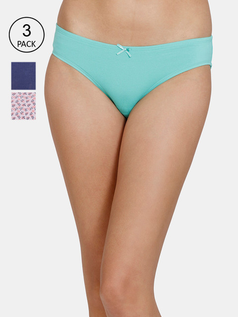 

Zivame Women Pack Of 3 Assorted Hipster Briefs