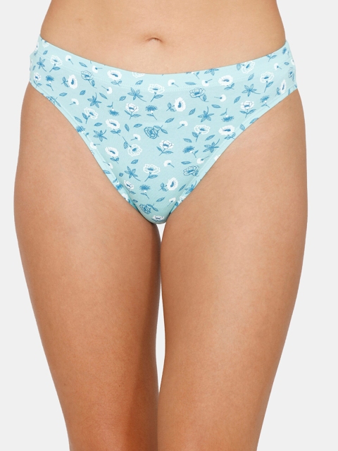 

Zivame Women Blue & White Printed Pure Cotton Thongs