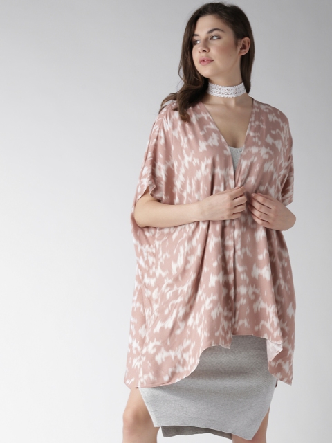 

FOREVER 21 Dusty Pink & Off-White Printed Shrug