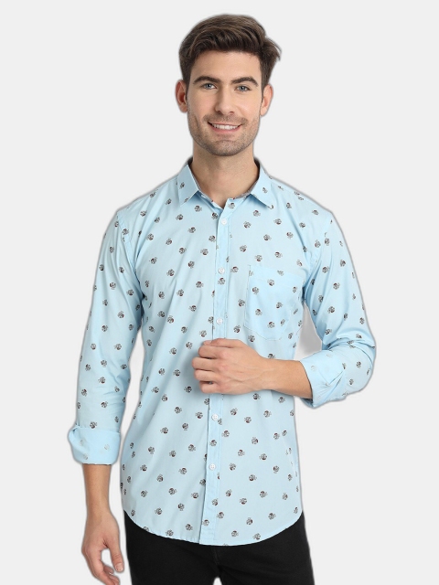 

SORATIA Men Blue Slim Fit Printed Casual Shirt