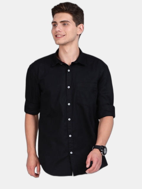 

SORATIA Men Black Slim Fit Casual Shirt