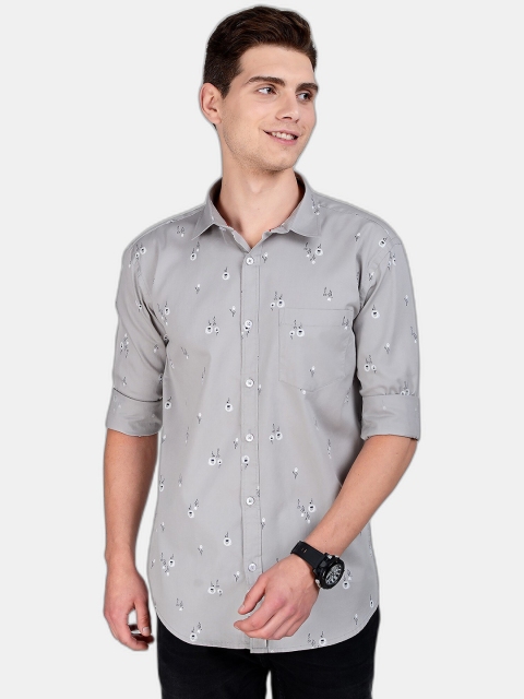 

SORATIA Men Grey Slim Fit Casual Shirt