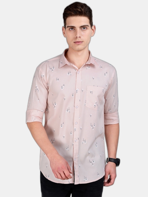 

SORATIA Men Pink Slim Fit Casual Shirt