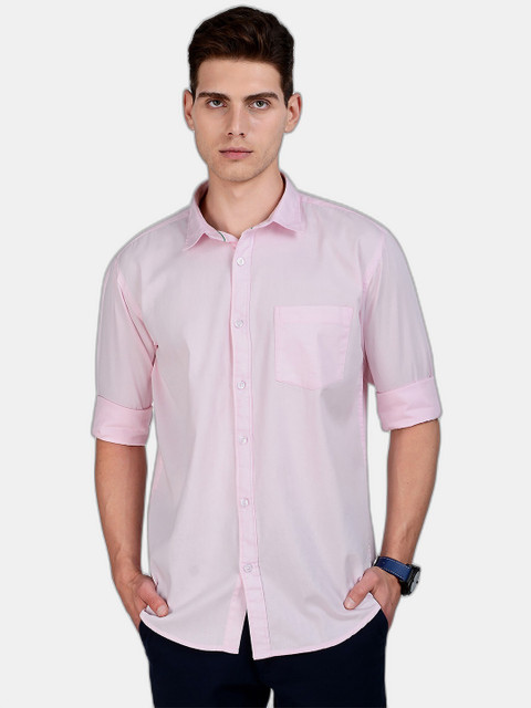 

SORATIA Men Pink Slim Fit Casual Shirt