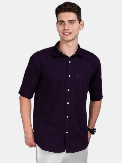 

SORATIA Men Violet Slim Fit Casual Shirt