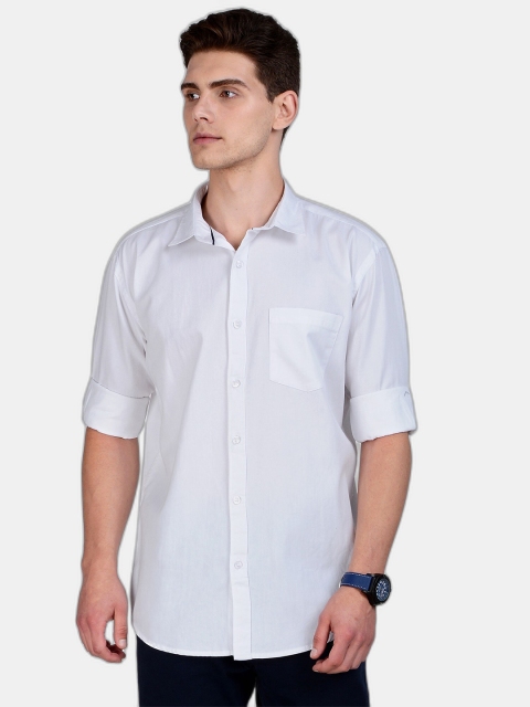 

SORATIA Men White Slim Fit Casual Shirt