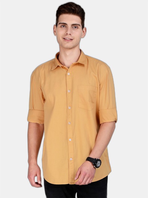 

SORATIA Men Yellow Slim Fit Casual Shirt