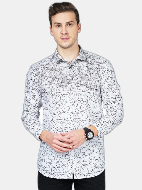 

SORATIA Men Black Slim Fit Printed Casual Shirt