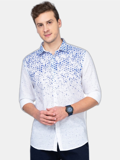 

SORATIA Men Blue Slim Fit Floral Printed Casual Shirt