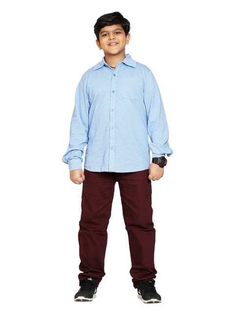 

KiddoPanti Boys Blue & Maroon Shirt with Trousers