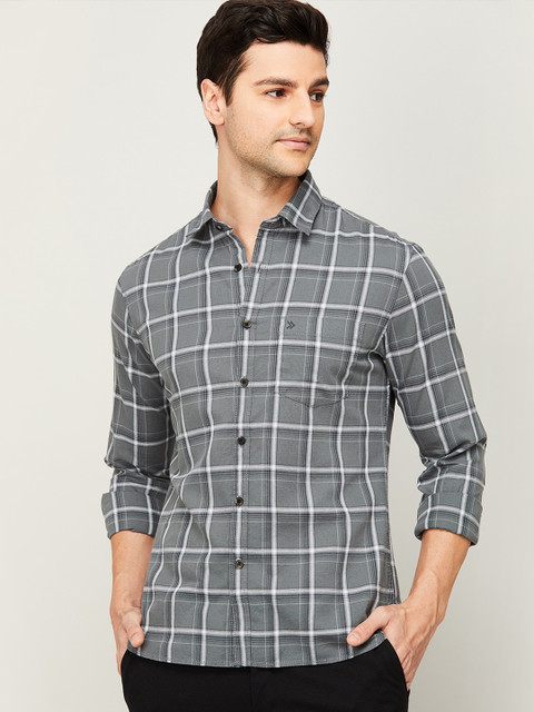 

CODE by Lifestyle Men Grey Standard Checked Casual Shirt