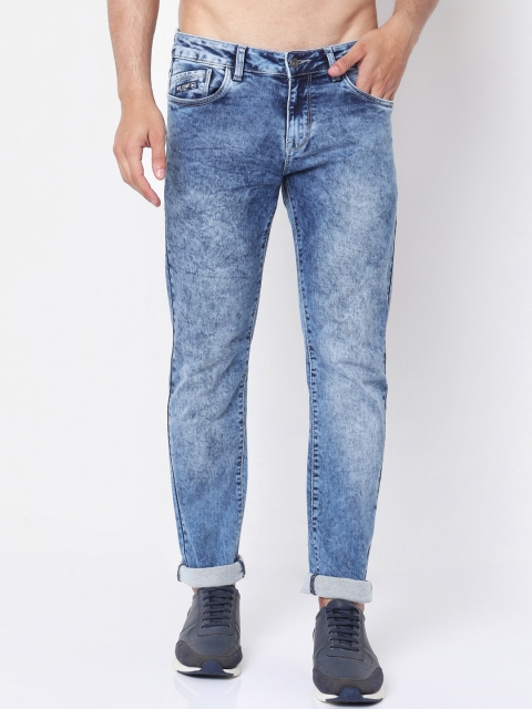 

Rex Straut Jeans Men Blue Smart Slim Fit Heavy Fade Stretchable Jeans