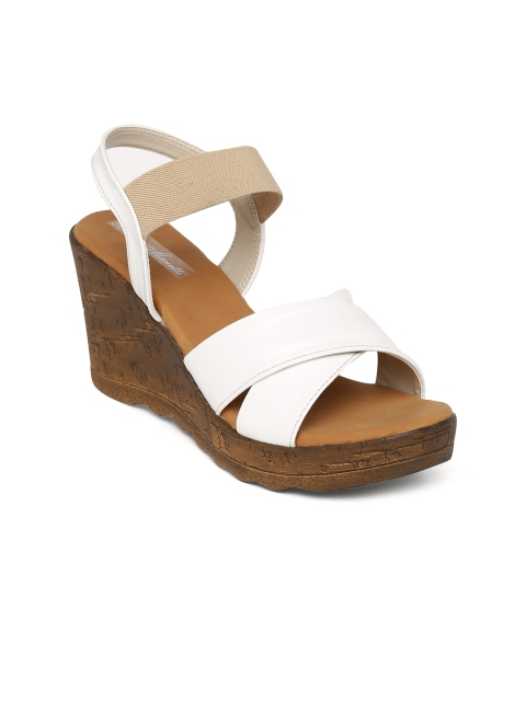

Bruno Manetti Women White Solid Wedges