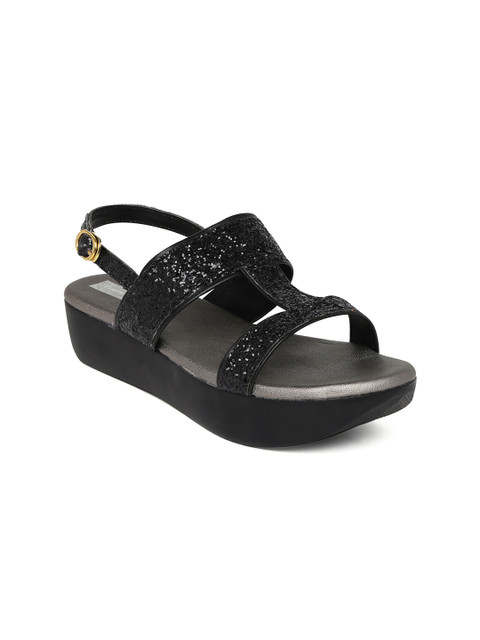 

Bruno Manetti Women Black Embellished Flatforms