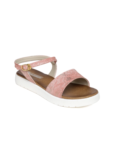 

Bruno Manetti Women Pink Textured Flatforms